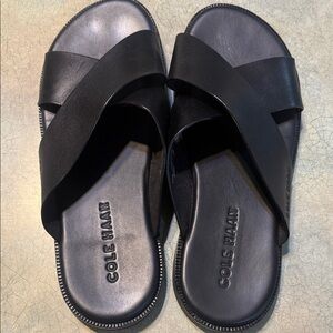 Cole Haan Black Crisscross Slide Sandals